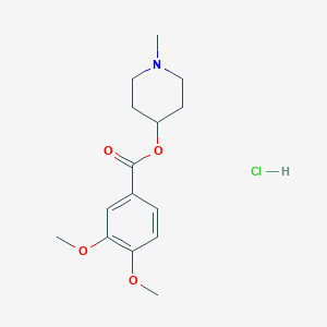 molecular formula C15H22ClNO4 B4093504 (1-Methylpiperidin-4-yl) 3,4-dimethoxybenzoate;hydrochloride 