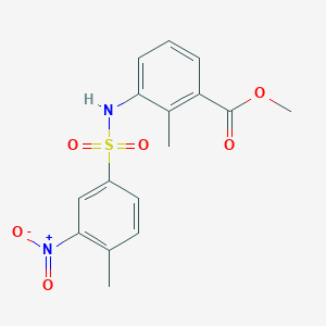 molecular formula C16H16N2O6S B4093598 methyl 2-methyl-3-{[(4-methyl-3-nitrophenyl)sulfonyl]amino}benzoate 