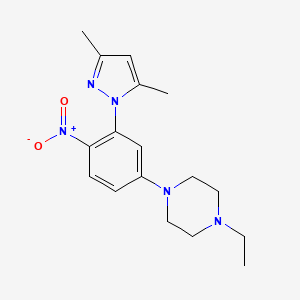 molecular formula C17H23N5O2 B4093641 1-[3-(3,5-dimethyl-1H-pyrazol-1-yl)-4-nitrophenyl]-4-ethylpiperazine 