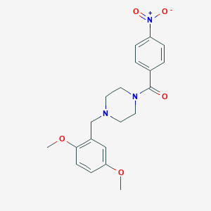 molecular formula C20H23N3O5 B409400 1-(2,5-Dimethoxybenzyl)-4-{4-nitrobenzoyl}piperazine 