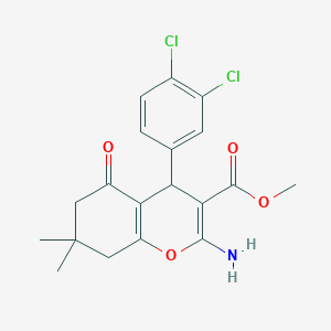 molecular formula C19H19Cl2NO4 B409402 methyl 2-amino-4-(3,4-dichlorophenyl)-7,7-dimethyl-5-oxo-5,6,7,8-tetrahydro-4H-chromene-3-carboxylate CAS No. 303984-07-8