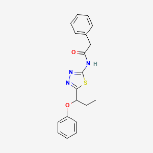 molecular formula C19H19N3O2S B4094045 N-[5-(1-phenoxypropyl)-1,3,4-thiadiazol-2-yl]-2-phenylacetamide 