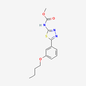 molecular formula C14H17N3O3S B4094247 methyl N-[5-(3-butoxyphenyl)-1,3,4-thiadiazol-2-yl]carbamate 