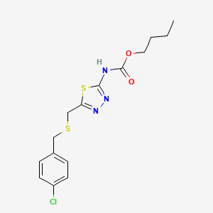 molecular formula C15H18ClN3O2S2 B4094270 butyl N-[5-[(4-chlorophenyl)methylsulfanylmethyl]-1,3,4-thiadiazol-2-yl]carbamate 
