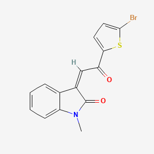 molecular formula C15H10BrNO2S B4094388 3-[2-(5-bromo-2-thienyl)-2-oxoethylidene]-1-methyl-1,3-dihydro-2H-indol-2-one 