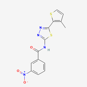 molecular formula C14H10N4O3S2 B4094495 N-[5-(3-methylthiophen-2-yl)-1,3,4-thiadiazol-2-yl]-3-nitrobenzamide 