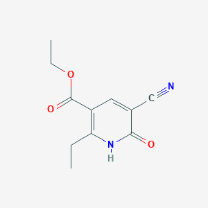 molecular formula C11H12N2O3 B040948 Ethyl 5-cyano-2-ethyl-1,6-dihydro-6-oxo-3-pyridinecarboxylate CAS No. 121017-74-1