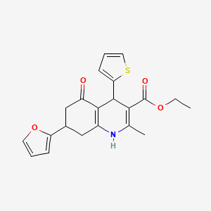 molecular formula C21H21NO4S B4094832 Ethyl 7-(furan-2-yl)-2-methyl-5-oxo-4-(thiophen-2-yl)-1,4,5,6,7,8-hexahydroquinoline-3-carboxylate 