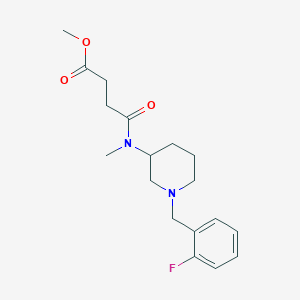 molecular formula C18H25FN2O3 B4094910 methyl 4-[[1-(2-fluorobenzyl)-3-piperidinyl](methyl)amino]-4-oxobutanoate 
