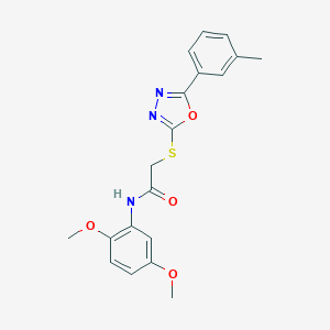 molecular formula C19H19N3O4S B409562 N-(2,5-dimethoxyphenyl)-2-[[5-(3-methylphenyl)-1,3,4-oxadiazol-2-yl]sulfanyl]acetamide 