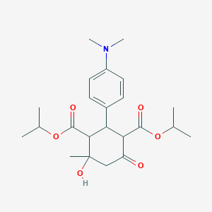 molecular formula C23H33NO6 B409567 Diisopropyl 2-[4-(dimethylamino)phenyl]-4-hydroxy-4-methyl-6-oxo-1,3-cyclohexanedicarboxylate CAS No. 499766-33-5