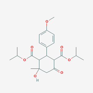 molecular formula C22H30O7 B409570 Dipropan-2-yl 4-hydroxy-2-(4-methoxyphenyl)-4-methyl-6-oxocyclohexane-1,3-dicarboxylate CAS No. 472981-86-5