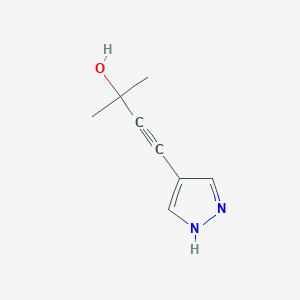 molecular formula C8H10N2O B040958 2-methyl-4-(1H-pyrazol-4-yl)but-3-yn-2-ol CAS No. 116228-46-7