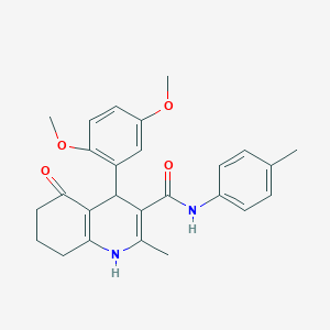 molecular formula C26H28N2O4 B4095841 4-(2,5-dimethoxyphenyl)-2-methyl-N-(4-methylphenyl)-5-oxo-1,4,5,6,7,8-hexahydroquinoline-3-carboxamide 