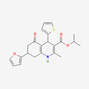 molecular formula C22H23NO4S B4095859 isopropyl 7-(2-furyl)-2-methyl-5-oxo-4-(2-thienyl)-1,4,5,6,7,8-hexahydro-3-quinolinecarboxylate 