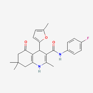molecular formula C24H25FN2O3 B4095941 N-(4-fluorophenyl)-2,7,7-trimethyl-4-(5-methyl-2-furyl)-5-oxo-1,4,5,6,7,8-hexahydro-3-quinolinecarboxamide 