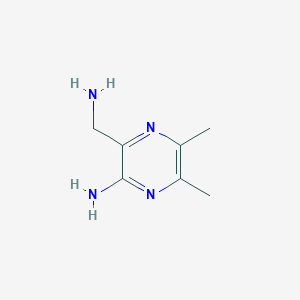 molecular formula C7H12N4 B040960 3-(Aminomethyl)-5,6-dimethylpyrazin-2-amine CAS No. 113238-60-1