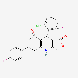molecular formula C24H20ClF2NO3 B4096050 Methyl 4-(2-chloro-6-fluorophenyl)-7-(4-fluorophenyl)-2-methyl-5-oxo-1,4,5,6,7,8-hexahydroquinoline-3-carboxylate 