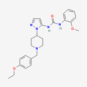 molecular formula C25H31N5O3 B4096257 N-{1-[1-(4-ethoxybenzyl)-4-piperidinyl]-1H-pyrazol-5-yl}-N'-(2-methoxyphenyl)urea 