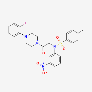 molecular formula C25H25FN4O5S B4096264 N-{2-[4-(2-fluorophenyl)-1-piperazinyl]-2-oxoethyl}-4-methyl-N-(3-nitrophenyl)benzenesulfonamide 
