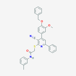 molecular formula C35H29N3O3S B409628 2-({4-[4-(benzyloxy)-3-methoxyphenyl]-3-cyano-6-phenyl-2-pyridinyl}sulfanyl)-N-(3-methylphenyl)acetamide 