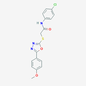molecular formula C17H14ClN3O3S B409635 N-(4-chlorophenyl)-2-{[5-(4-methoxyphenyl)-1,3,4-oxadiazol-2-yl]sulfanyl}acetamide 