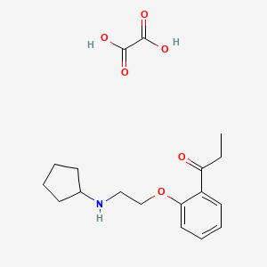 molecular formula C18H25NO6 B4096782 1-[2-[2-(Cyclopentylamino)ethoxy]phenyl]propan-1-one;oxalic acid 