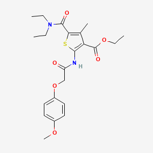 molecular formula C22H28N2O6S B4096822 ETHYL 5-(DIETHYLCARBAMOYL)-2-[2-(4-METHOXYPHENOXY)ACETAMIDO]-4-METHYLTHIOPHENE-3-CARBOXYLATE 