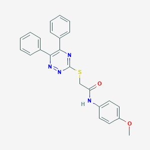 molecular formula C24H20N4O2S B409780 2-((5,6-Diphenyl-1,2,4-triazin-3-yl)thio)-N-(4-methoxyphenyl)acetamide 