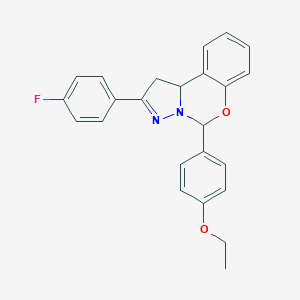 molecular formula C24H21FN2O2 B409799 5-(4-Ethoxyphenyl)-2-(4-fluorophenyl)-1,10b-dihydropyrazolo[1,5-c][1,3]benzoxazine 