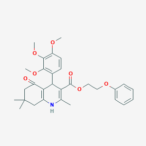 molecular formula C30H35NO7 B409812 2-phenoxyethyl 2,7,7-trimethyl-5-oxo-4-(2,3,4-trimethoxyphenyl)-1,4,5,6,7,8-hexahydroquinoline-3-carboxylate 