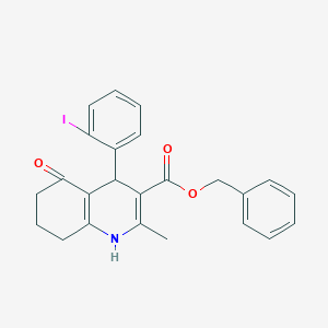 molecular formula C24H22INO3 B409819 benzyl 4-(2-iodophenyl)-2-methyl-5-oxo-1,4,5,6,7,8-hexahydroquinoline-3-carboxylate 
