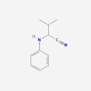 molecular formula C11H14N2 B040985 2-Anilino-3-methylbutanenitrile CAS No. 117874-96-1