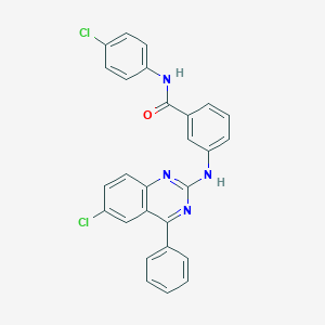 molecular formula C27H18Cl2N4O B409859 N-(4-chlorophenyl)-3-[(6-chloro-4-phenylquinazolin-2-yl)amino]benzamide 