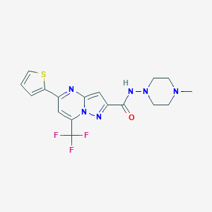 molecular formula C17H17F3N6OS B409867 N-(4-methylpiperazin-1-yl)-5-(thiophen-2-yl)-7-(trifluoromethyl)pyrazolo[1,5-a]pyrimidine-2-carboxamide 