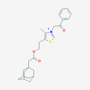 molecular formula C26H32NO3S+ B409912 5-{2-[(1-Adamantylacetyl)oxy]ethyl}-4-methyl-3-(2-oxo-2-phenylethyl)-1,3-thiazol-3-ium 