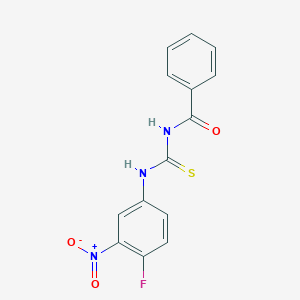 molecular formula C14H10FN3O3S B409951 N-[(4-fluoro-3-nitrophenyl)carbamothioyl]benzamide CAS No. 333741-81-4