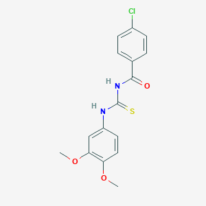 molecular formula C16H15ClN2O3S B409955 4-chloro-N-[(3,4-dimethoxyphenyl)carbamothioyl]benzamide 