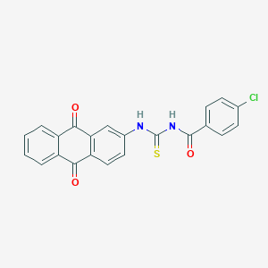 molecular formula C22H13ClN2O3S B409964 4-chloro-N-[(9,10-dioxoanthracen-2-yl)carbamothioyl]benzamide CAS No. 335208-95-2