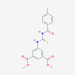 molecular formula C19H18N2O5S B409967 Dimethyl 5-({[(4-methylbenzoyl)amino]carbothioyl}amino)isophthalate 
