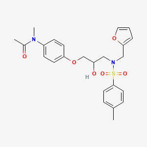 molecular formula C24H28N2O6S B4099817 N-[4-(3-{(2-furylmethyl)[(4-methylphenyl)sulfonyl]amino}-2-hydroxypropoxy)phenyl]-N-methylacetamide 