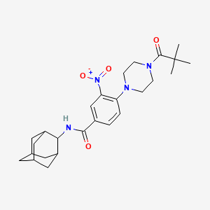 molecular formula C26H36N4O4 B4099910 N-2-adamantyl-4-[4-(2,2-dimethylpropanoyl)-1-piperazinyl]-3-nitrobenzamide 