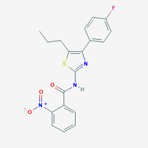molecular formula C19H16FN3O3S B409993 N-[4-(4-fluorophenyl)-5-propyl-1,3-thiazol-2-yl]-2-nitrobenzamide 