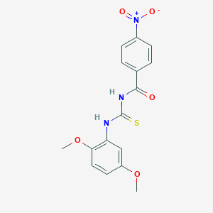 molecular formula C16H15N3O5S B409999 N-[(2,5-dimethoxyphenyl)carbamothioyl]-4-nitrobenzamide 