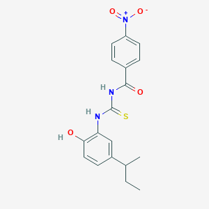 molecular formula C18H19N3O4S B410009 N-{[5-(butan-2-yl)-2-hydroxyphenyl]carbamothioyl}-4-nitrobenzamide 