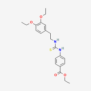 molecular formula C22H28N2O4S B4100116 ethyl 4-[({[2-(3,4-diethoxyphenyl)ethyl]amino}carbonothioyl)amino]benzoate 