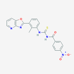 molecular formula C21H15N5O4S B410012 N-[[2-methyl-3-([1,3]oxazolo[4,5-b]pyridin-2-yl)phenyl]carbamothioyl]-4-nitrobenzamide 
