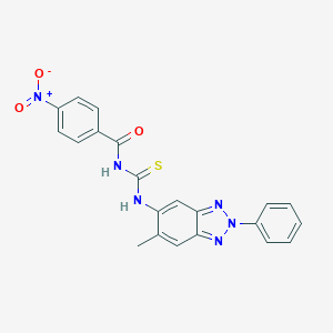 molecular formula C21H16N6O3S B410015 N-[(6-methyl-2-phenyl-2H-benzotriazol-5-yl)carbamothioyl]-4-nitrobenzamide 
