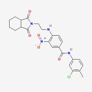 molecular formula C24H25ClN4O5 B4100321 N-(3-chloro-4-methylphenyl)-4-[2-(1,3-dioxo-3a,4,5,6,7,7a-hexahydroisoindol-2-yl)ethylamino]-3-nitrobenzamide 
