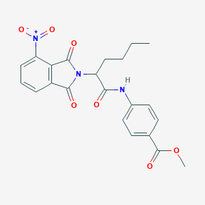 molecular formula C22H21N3O7 B410039 METHYL 4-[2-(4-NITRO-1,3-DIOXO-2,3-DIHYDRO-1H-ISOINDOL-2-YL)HEXANAMIDO]BENZOATE 